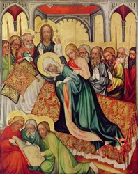 Jungfruns död, ca 1400-10 (tempera på panel) (detalj av 404564)